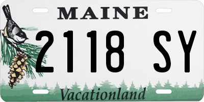 ME license plate 2118SY