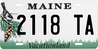 ME license plate 2118TA