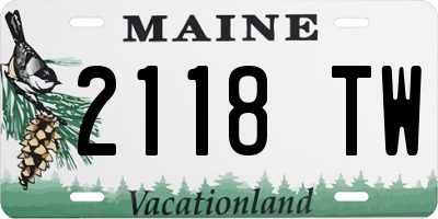 ME license plate 2118TW