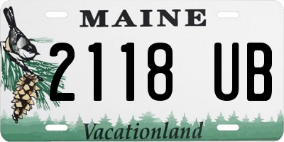 ME license plate 2118UB