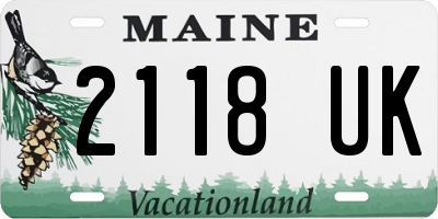 ME license plate 2118UK