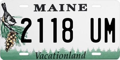 ME license plate 2118UM