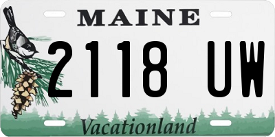 ME license plate 2118UW