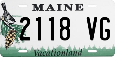 ME license plate 2118VG