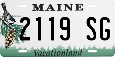 ME license plate 2119SG