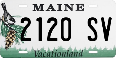 ME license plate 2120SV