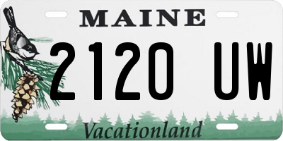 ME license plate 2120UW