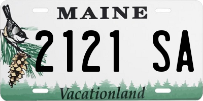 ME license plate 2121SA