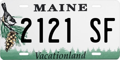 ME license plate 2121SF