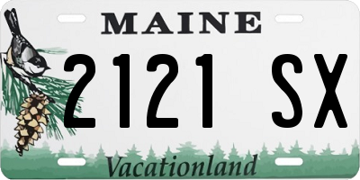 ME license plate 2121SX