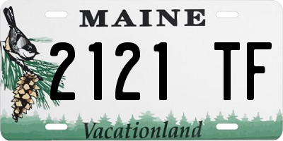 ME license plate 2121TF