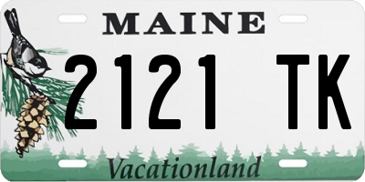 ME license plate 2121TK
