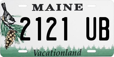 ME license plate 2121UB