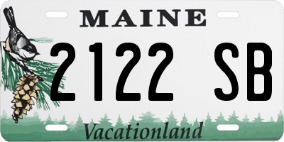 ME license plate 2122SB