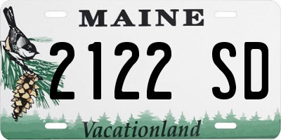 ME license plate 2122SD