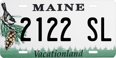 ME license plate 2122SL