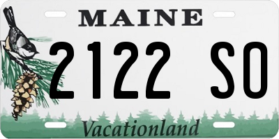 ME license plate 2122SO