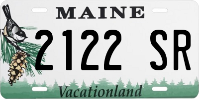 ME license plate 2122SR