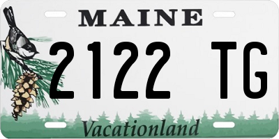 ME license plate 2122TG