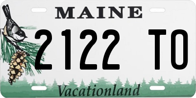 ME license plate 2122TO