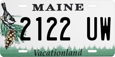 ME license plate 2122UW