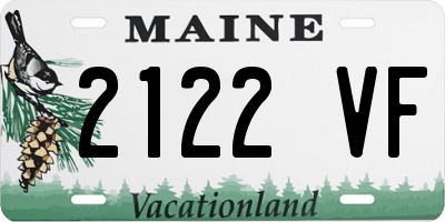 ME license plate 2122VF