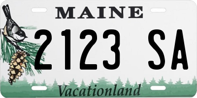 ME license plate 2123SA