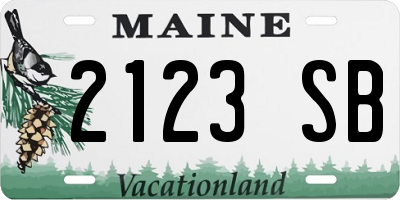 ME license plate 2123SB