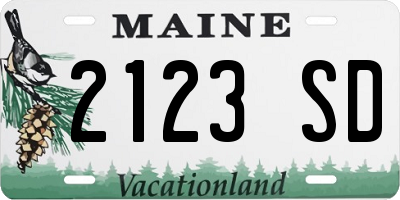 ME license plate 2123SD