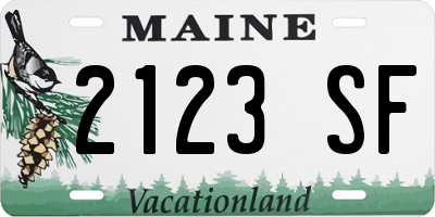 ME license plate 2123SF