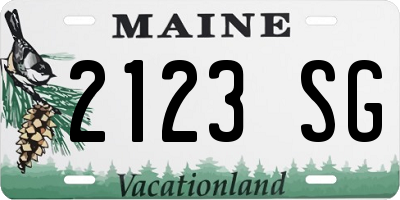 ME license plate 2123SG