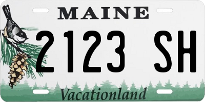 ME license plate 2123SH