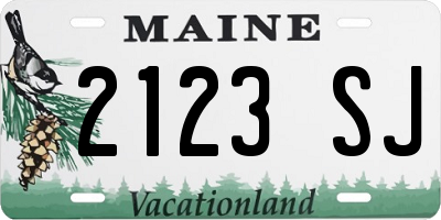 ME license plate 2123SJ