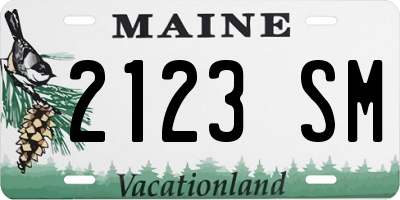 ME license plate 2123SM