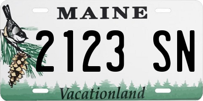 ME license plate 2123SN