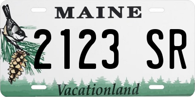 ME license plate 2123SR