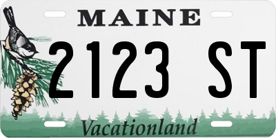 ME license plate 2123ST
