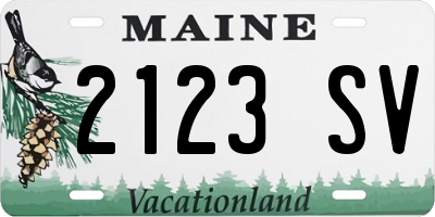 ME license plate 2123SV