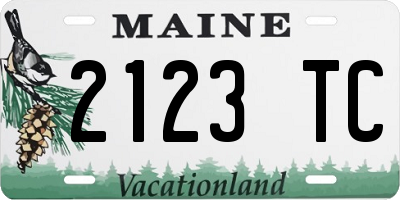 ME license plate 2123TC