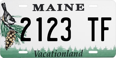ME license plate 2123TF
