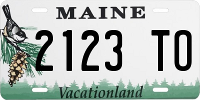 ME license plate 2123TO