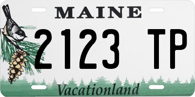 ME license plate 2123TP