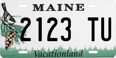 ME license plate 2123TU