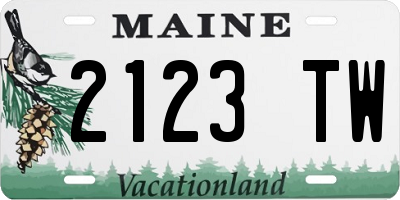 ME license plate 2123TW