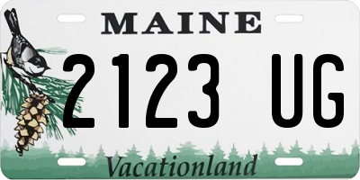 ME license plate 2123UG