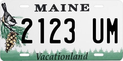 ME license plate 2123UM