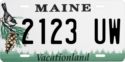 ME license plate 2123UW