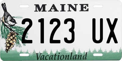 ME license plate 2123UX