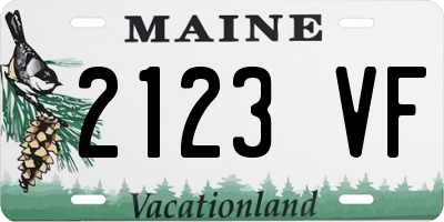 ME license plate 2123VF