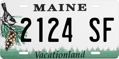 ME license plate 2124SF